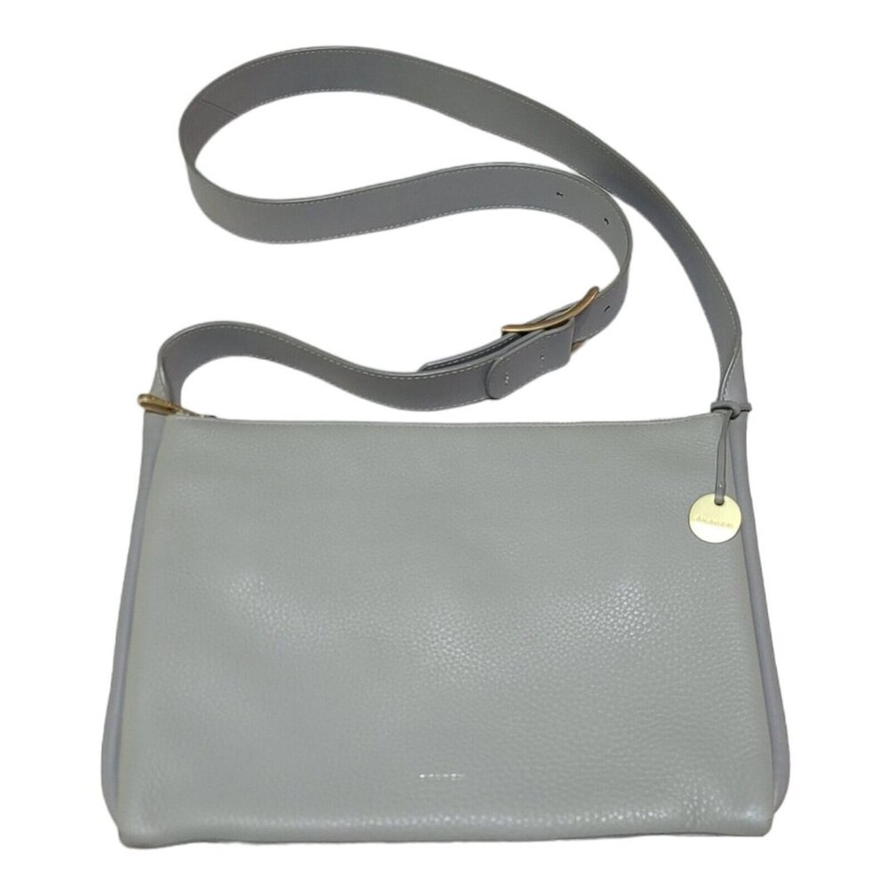 Skagen Anesa Slim Leather Crossbody Bag Gray EUC‎